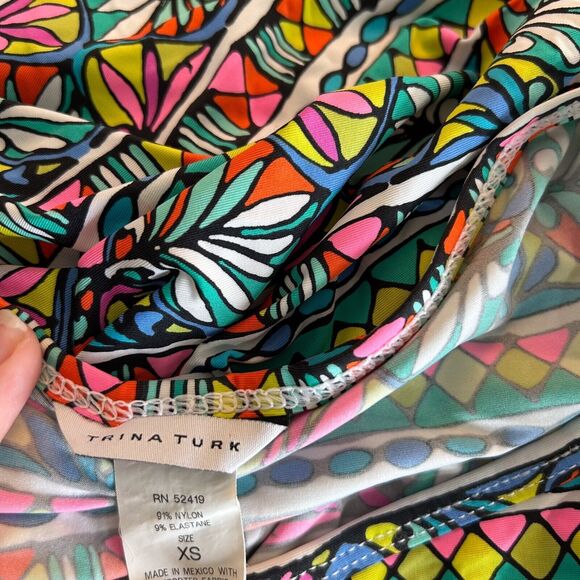 Trina Turk Swim Top Size Extra Small‎ XS Women's Dolman Bright Print Sunwear - Picture 10 of 11